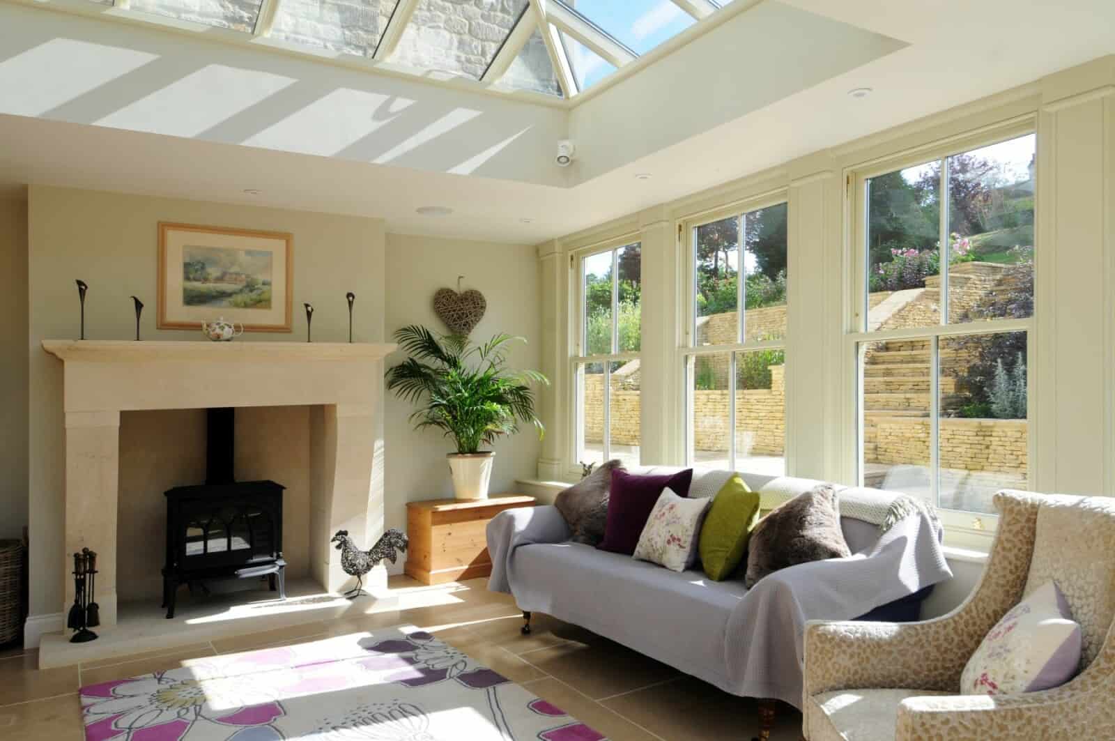 orangery with fireplace