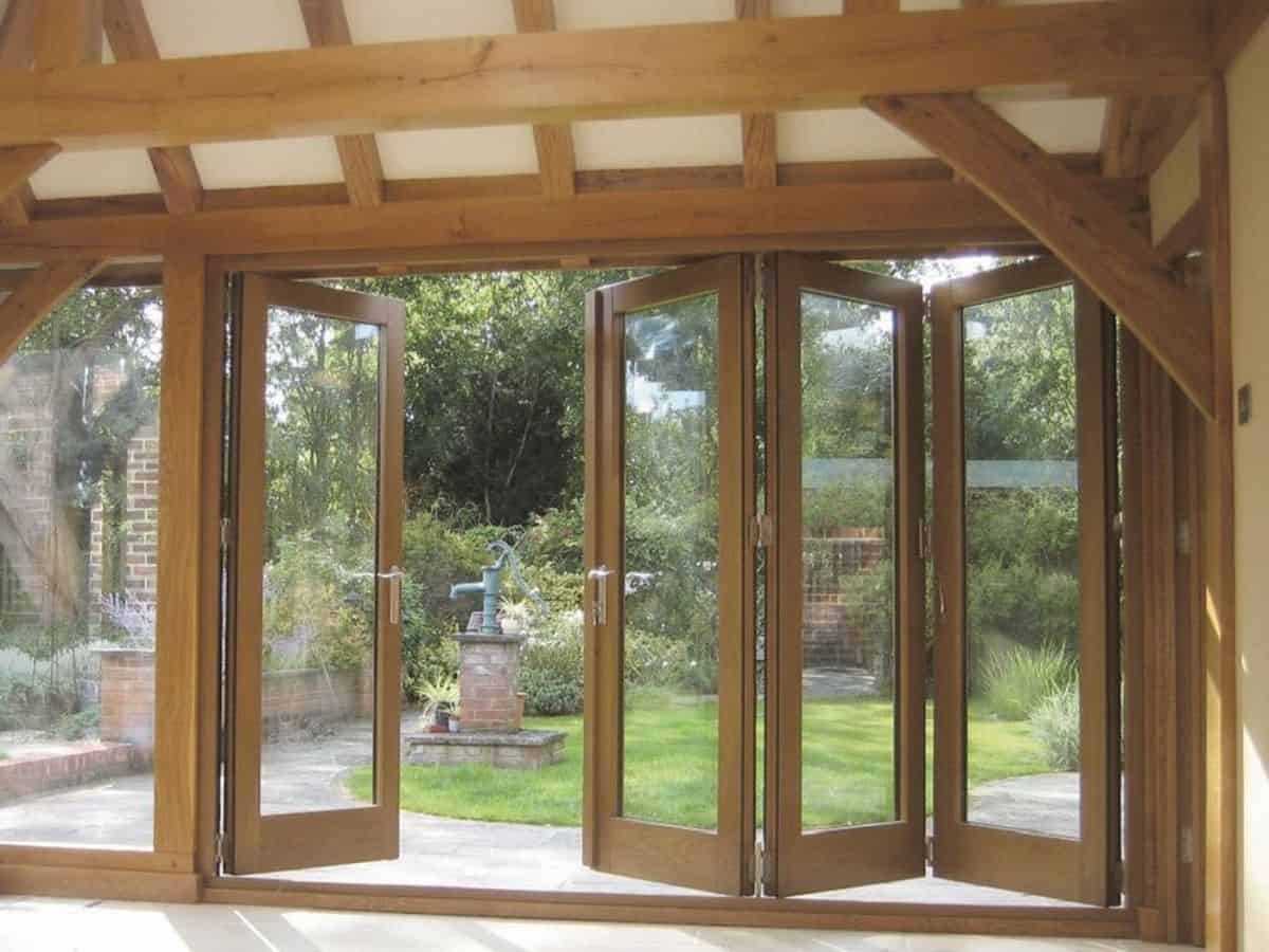 oak orangery bi-fold doors