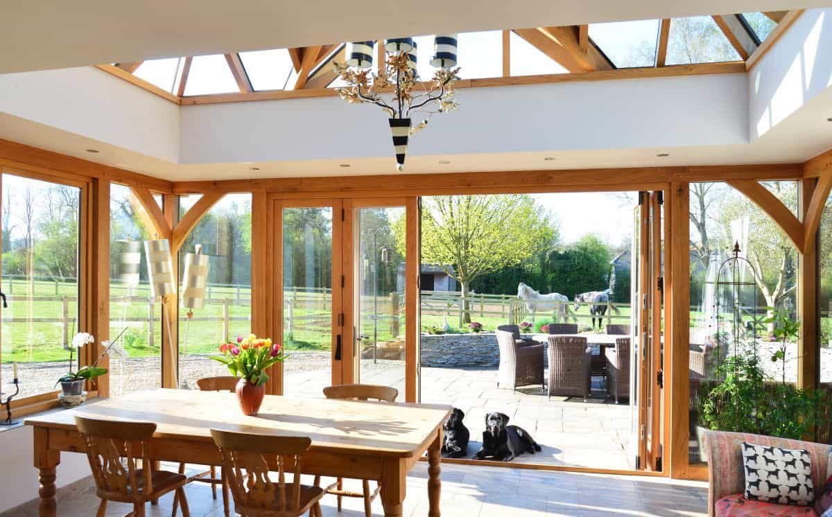 oak framed extension interior