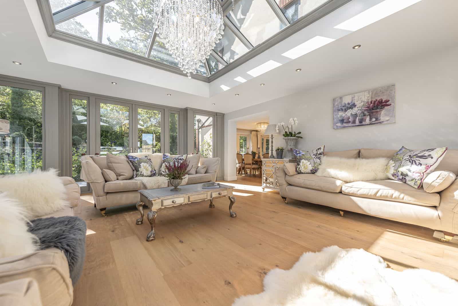 luxury wooden orangery interior