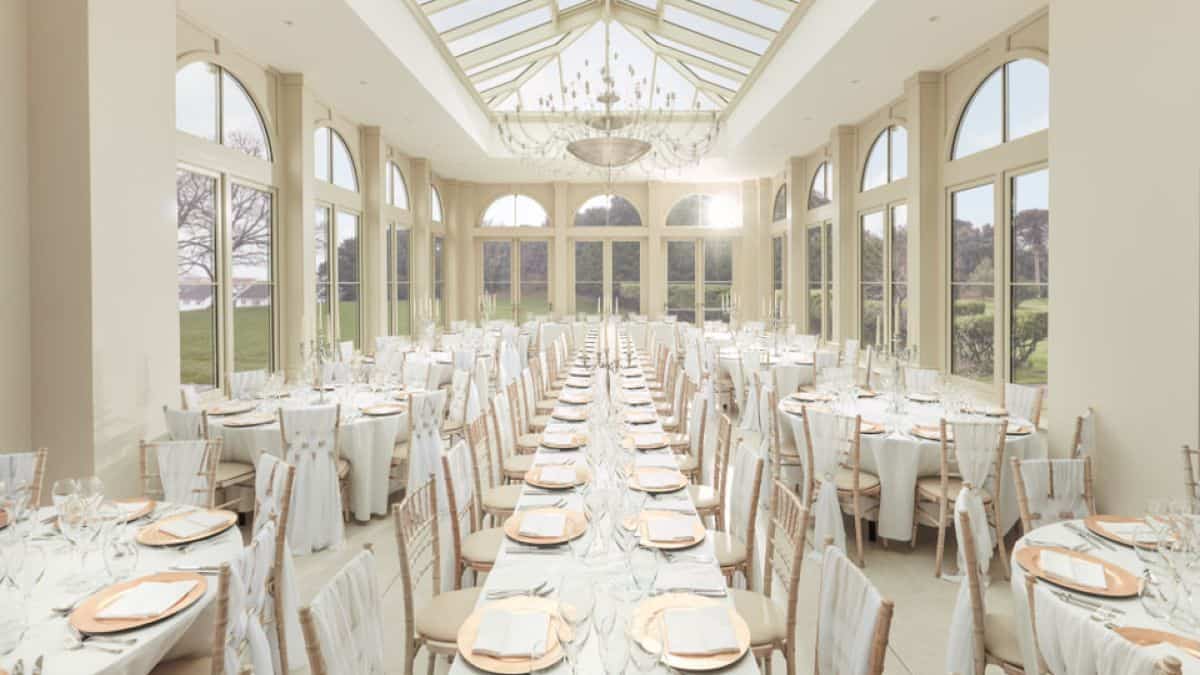 Orangery wedding venue interior