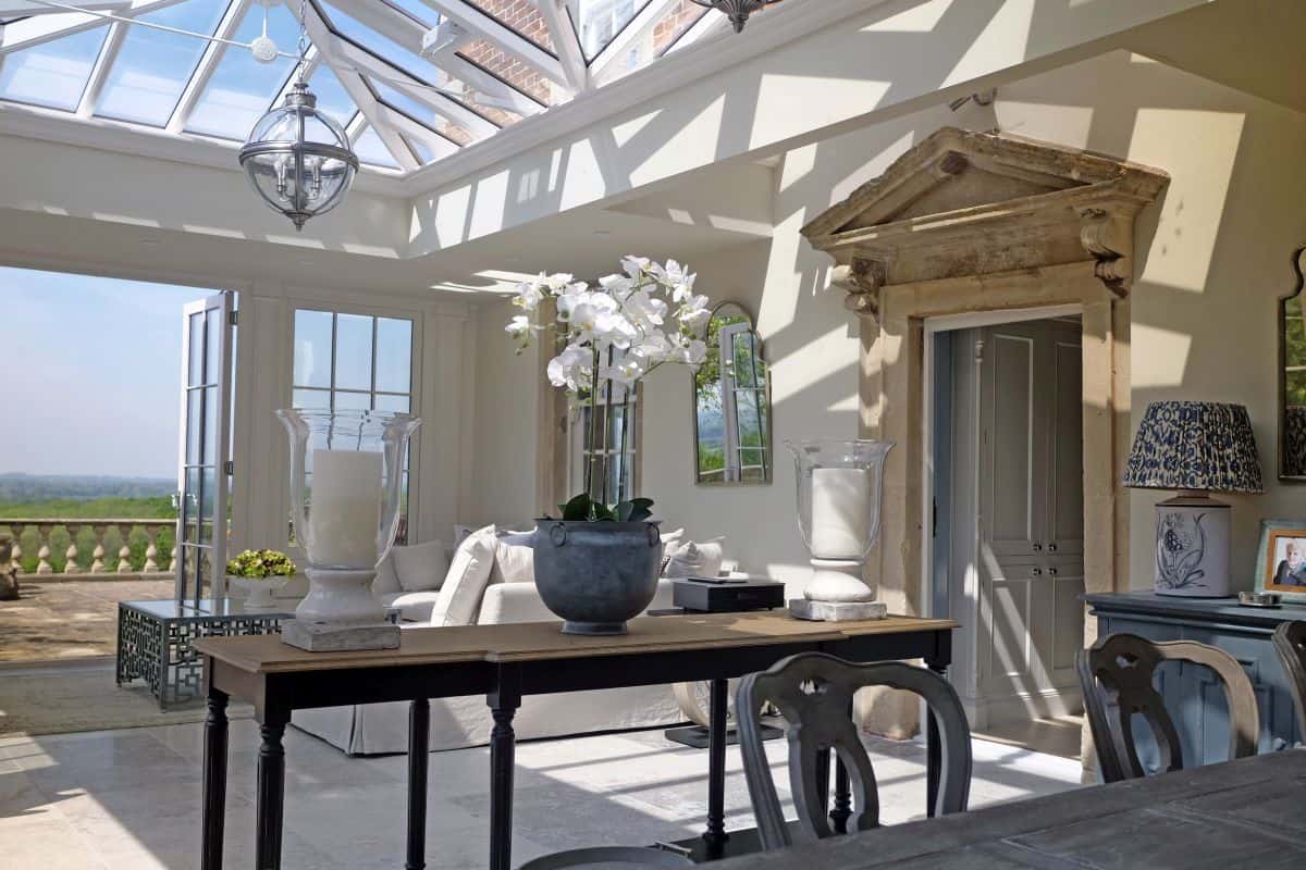 wooden orangery interior