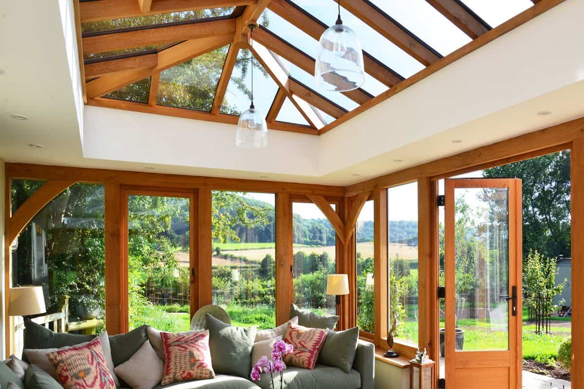 oak orangery with french doors