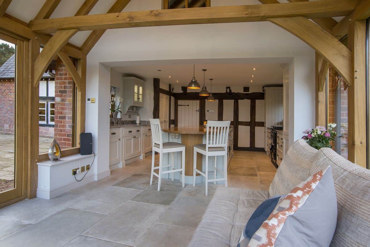 oak framed annexe kitchen extension