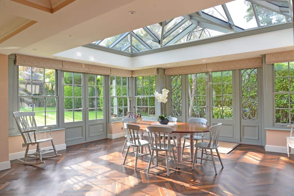 bespoke painted orangery interior