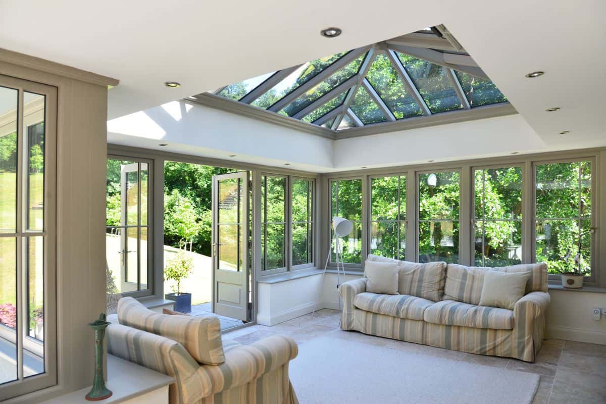 painted orangery interior