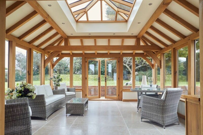 solid oak orangery interior