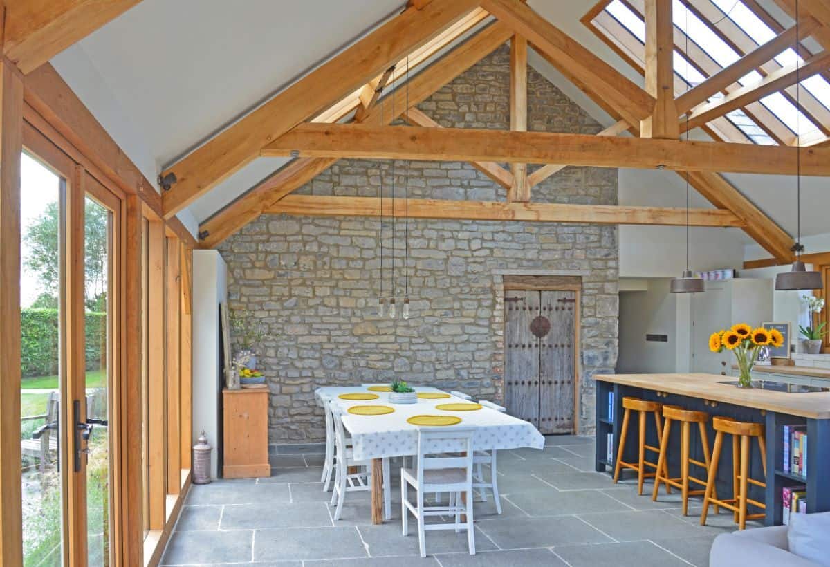 open plan oak kitchen extension