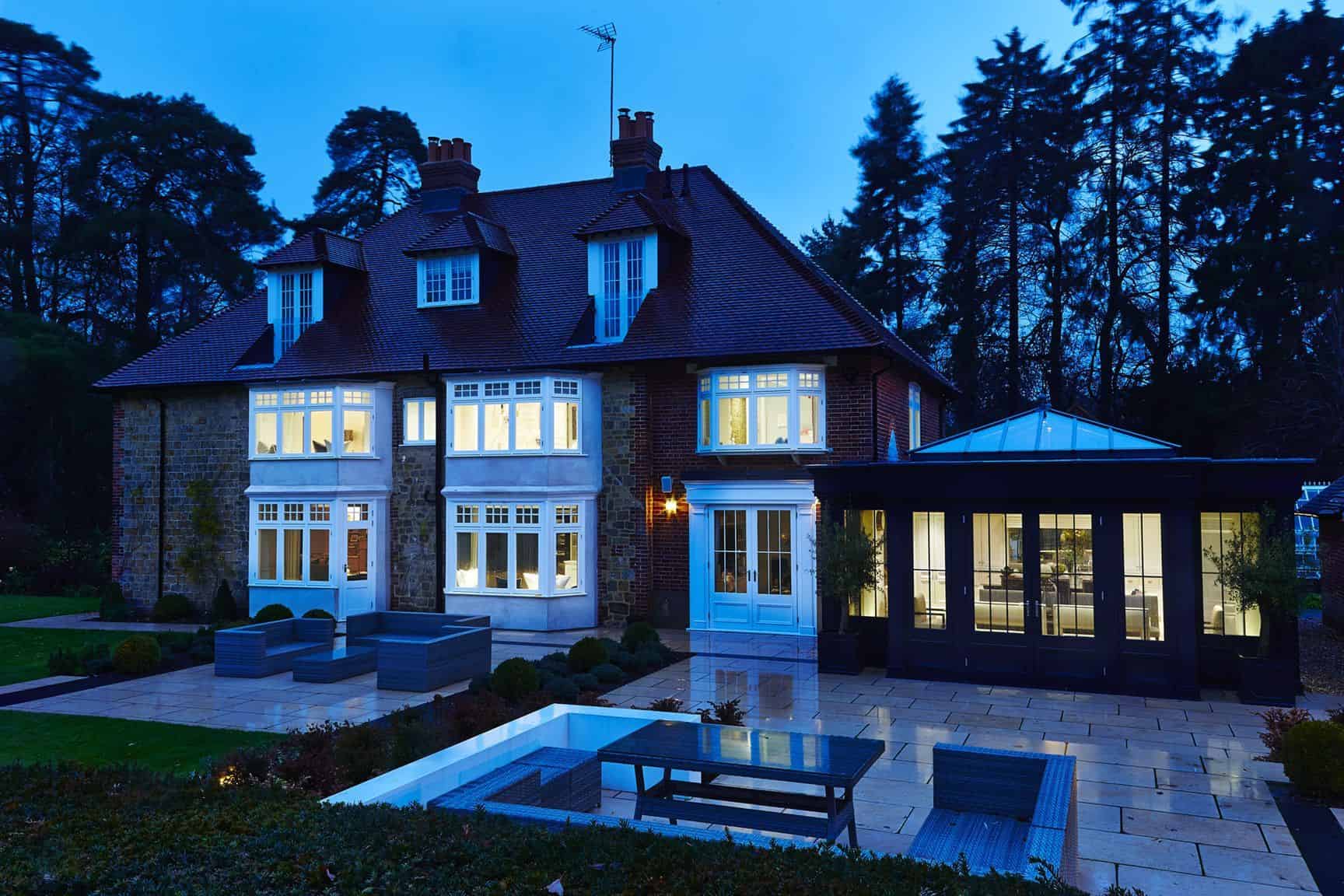 modern orangery kitchen exterior