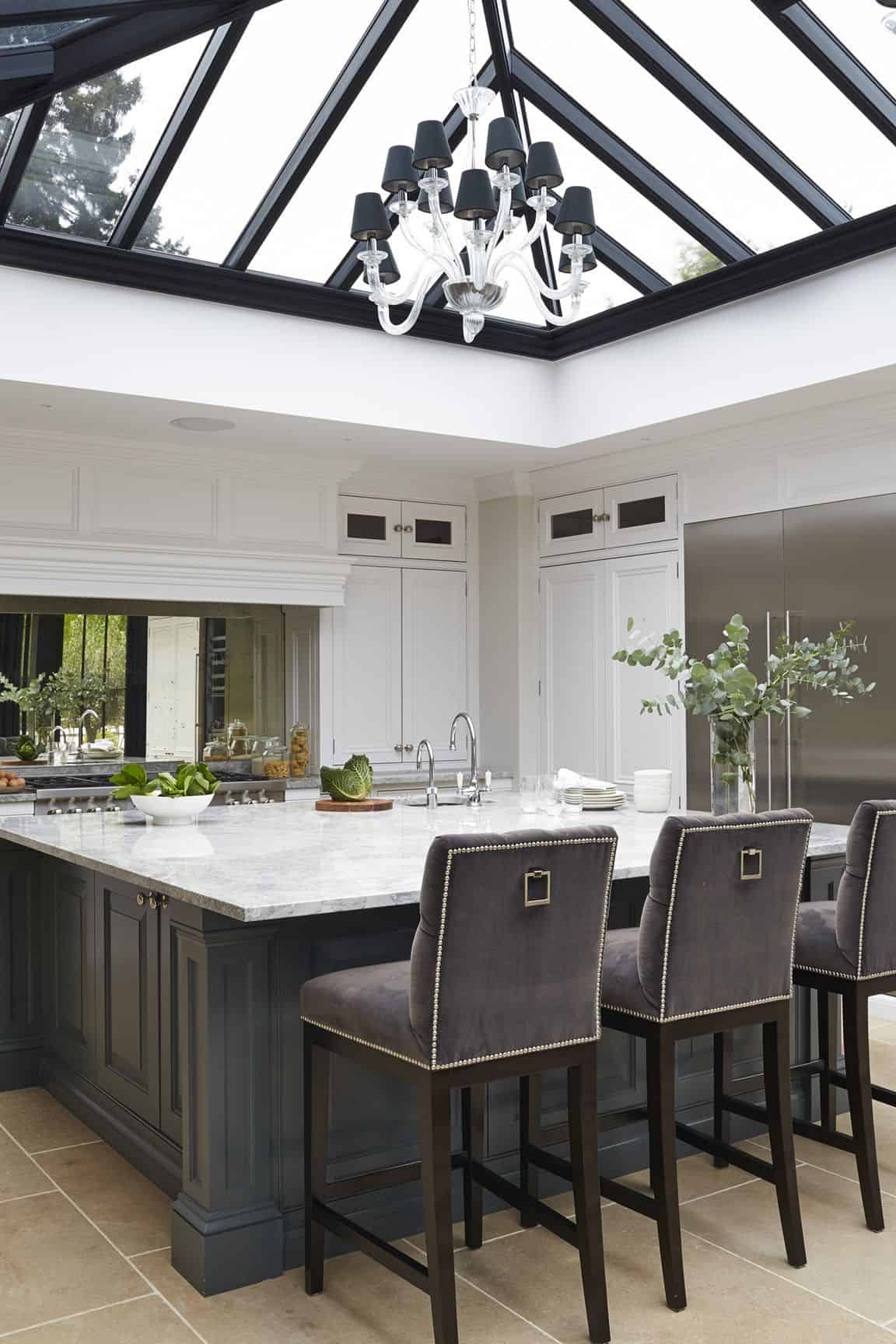 modern orangery kitchen interior