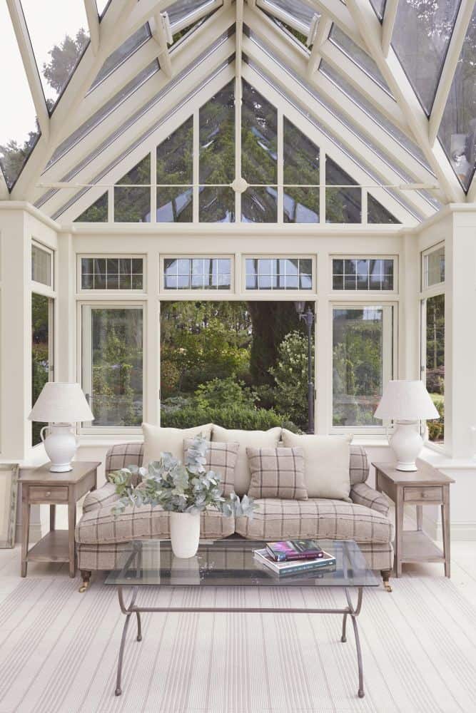 conservatory with vaulted ceiling