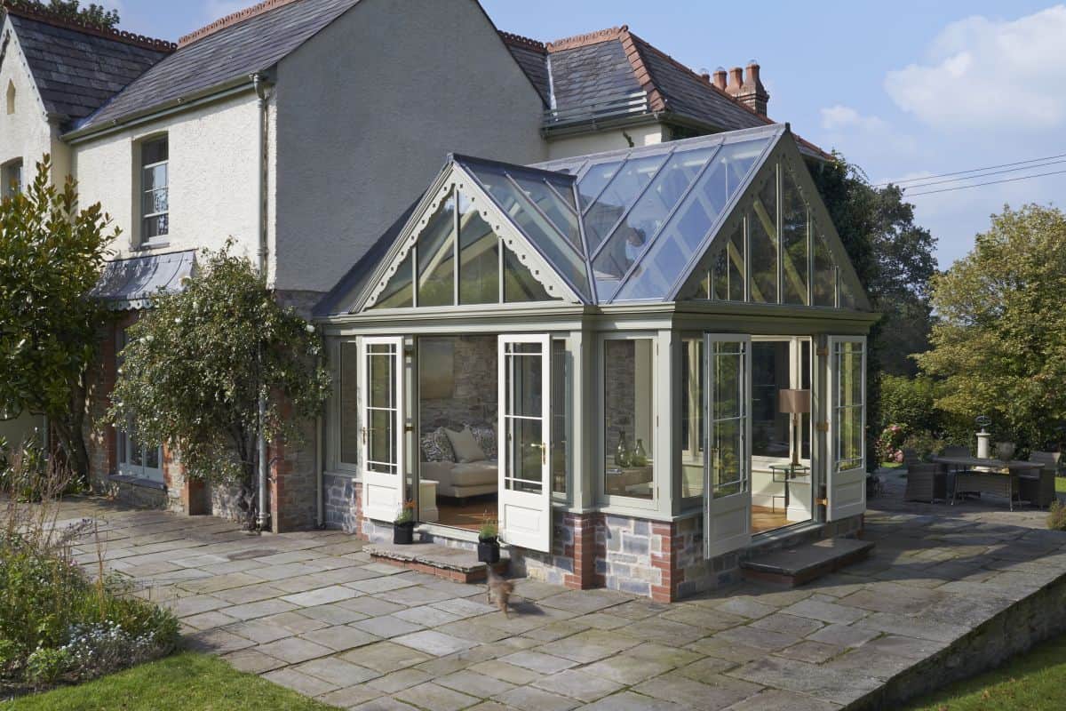 two tone painted conservatory