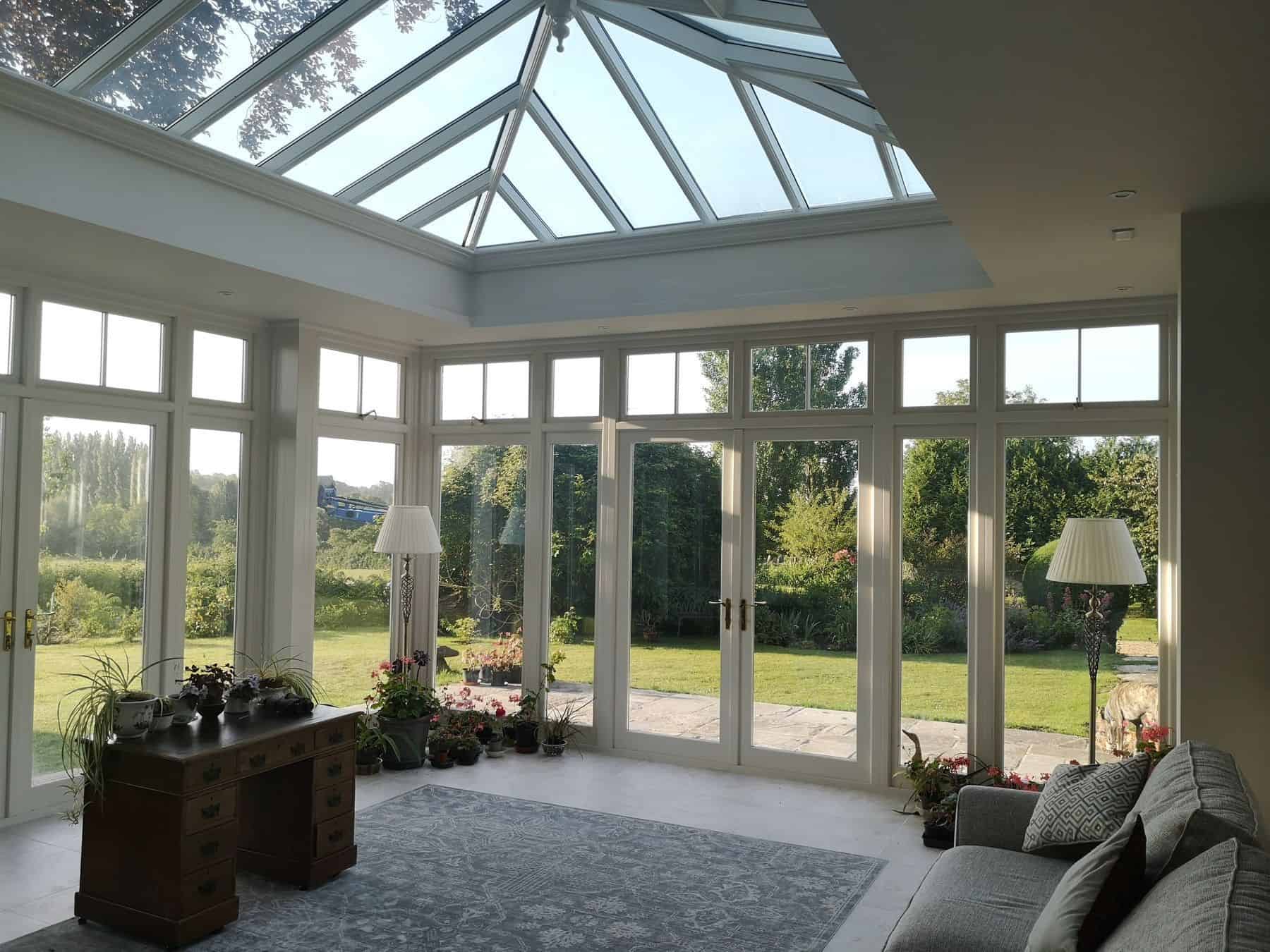 wooden garden room interior