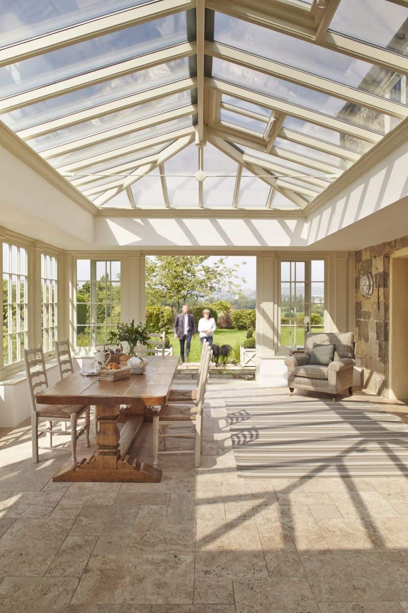 bespoke orangery interior with lantern roof