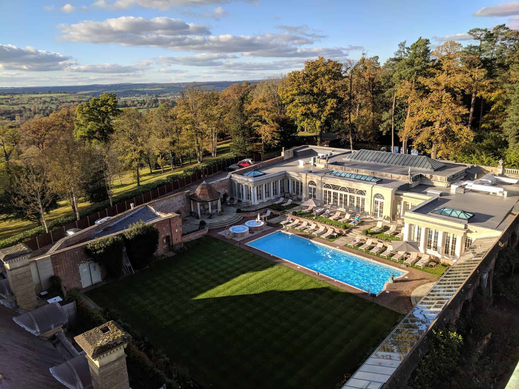 Aerial via of Cliveden Spa & Pool