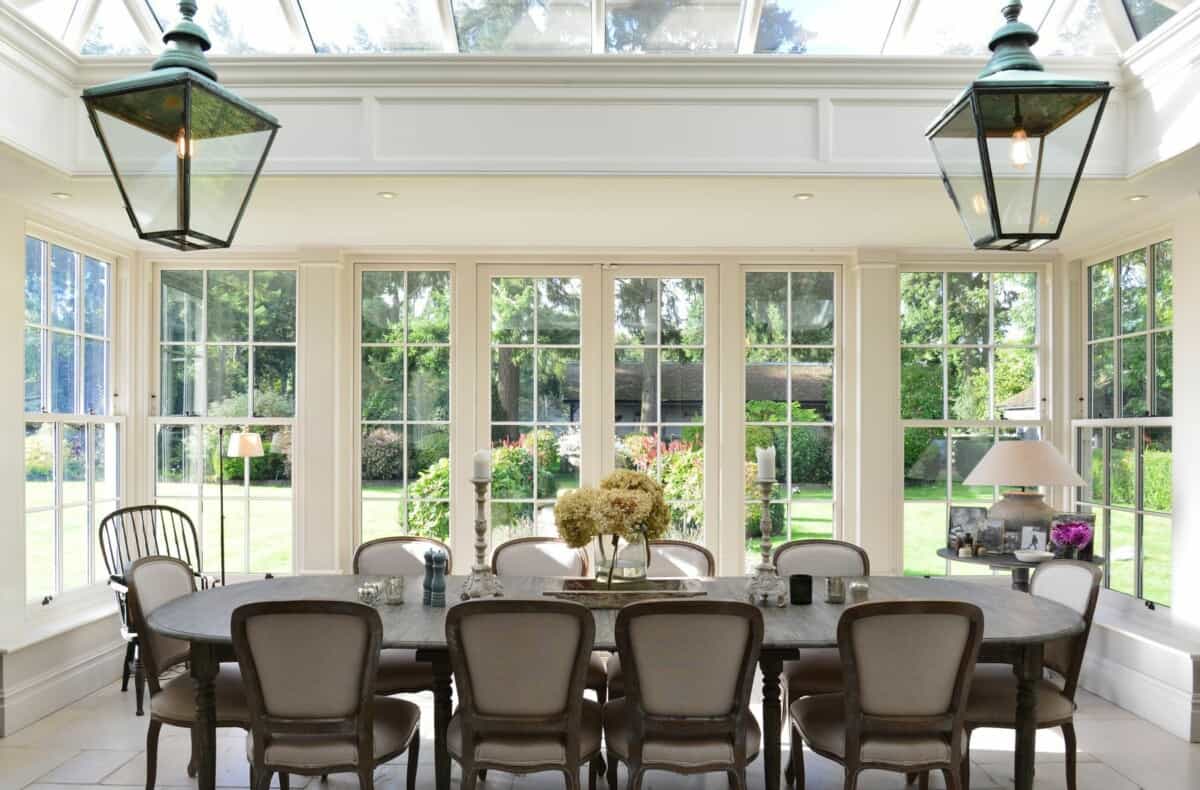 modern orangery dining room design