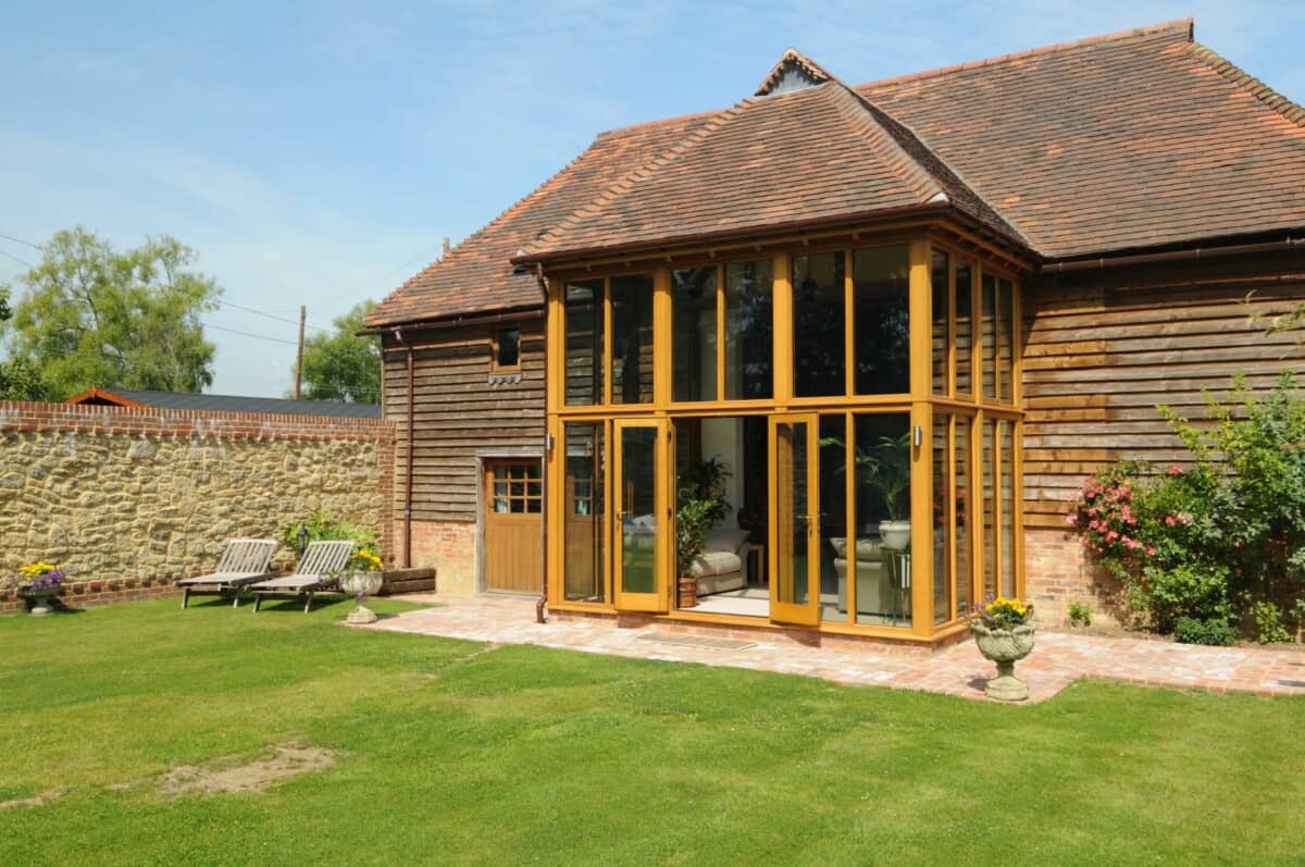 two storey oak framed garden room