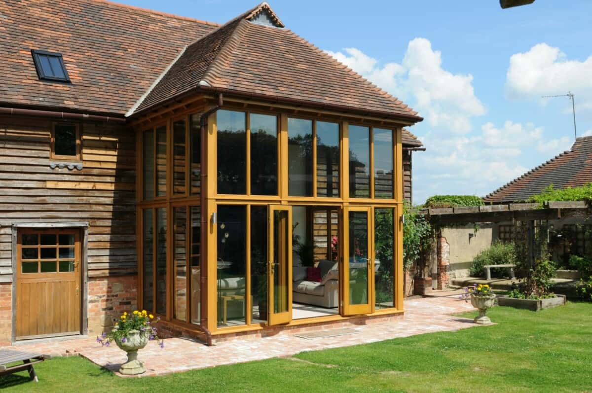 double storey oak garden room exterior