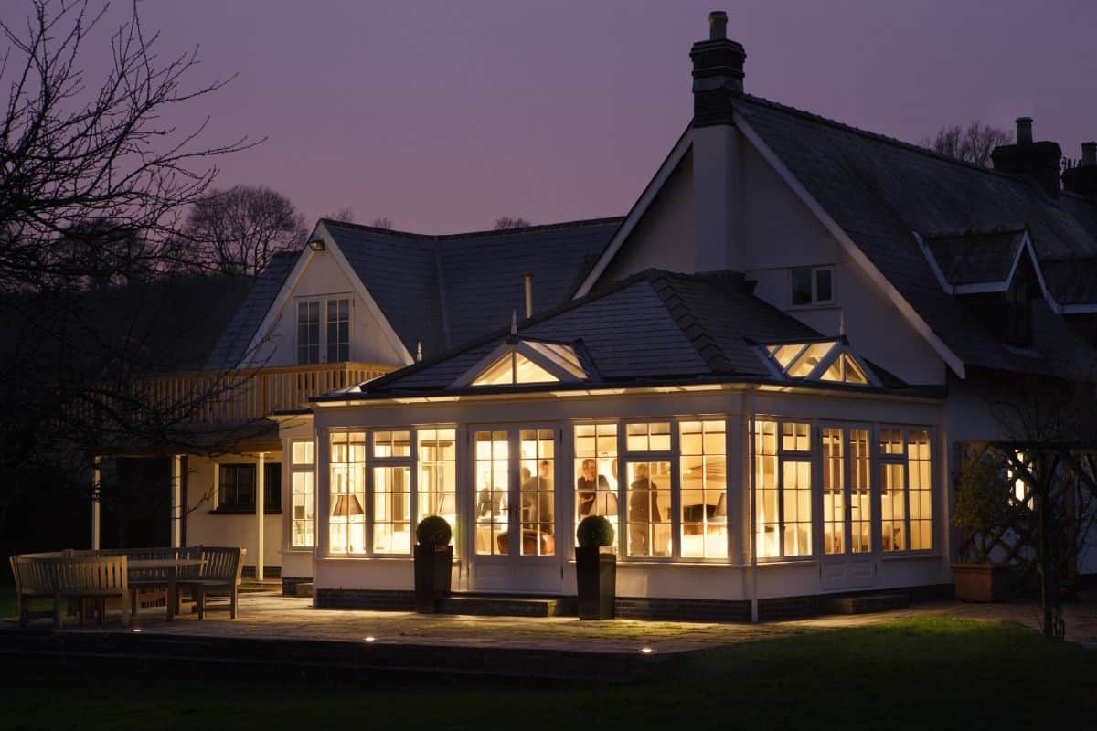 garden room at night