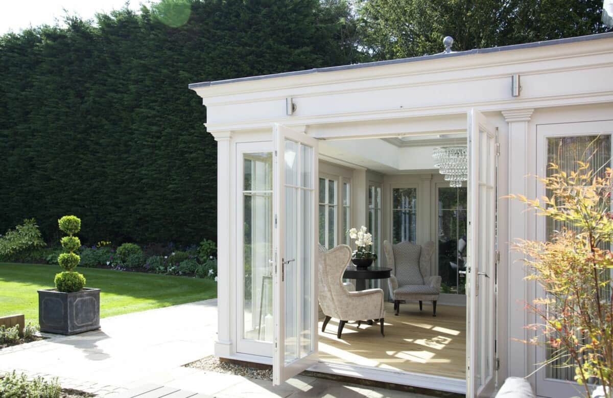 living room orangery french doors