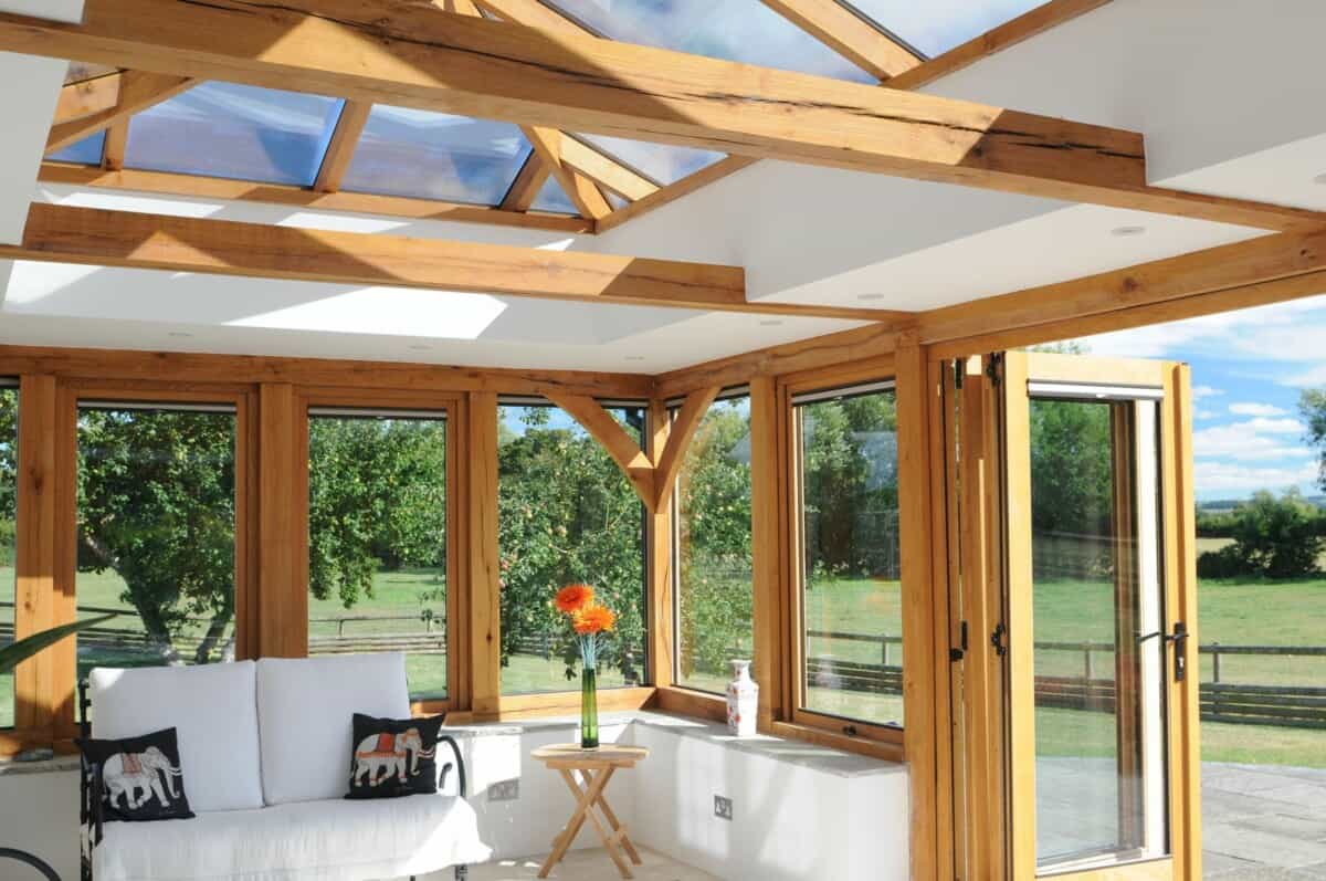 oak orangery with bi-fold doors