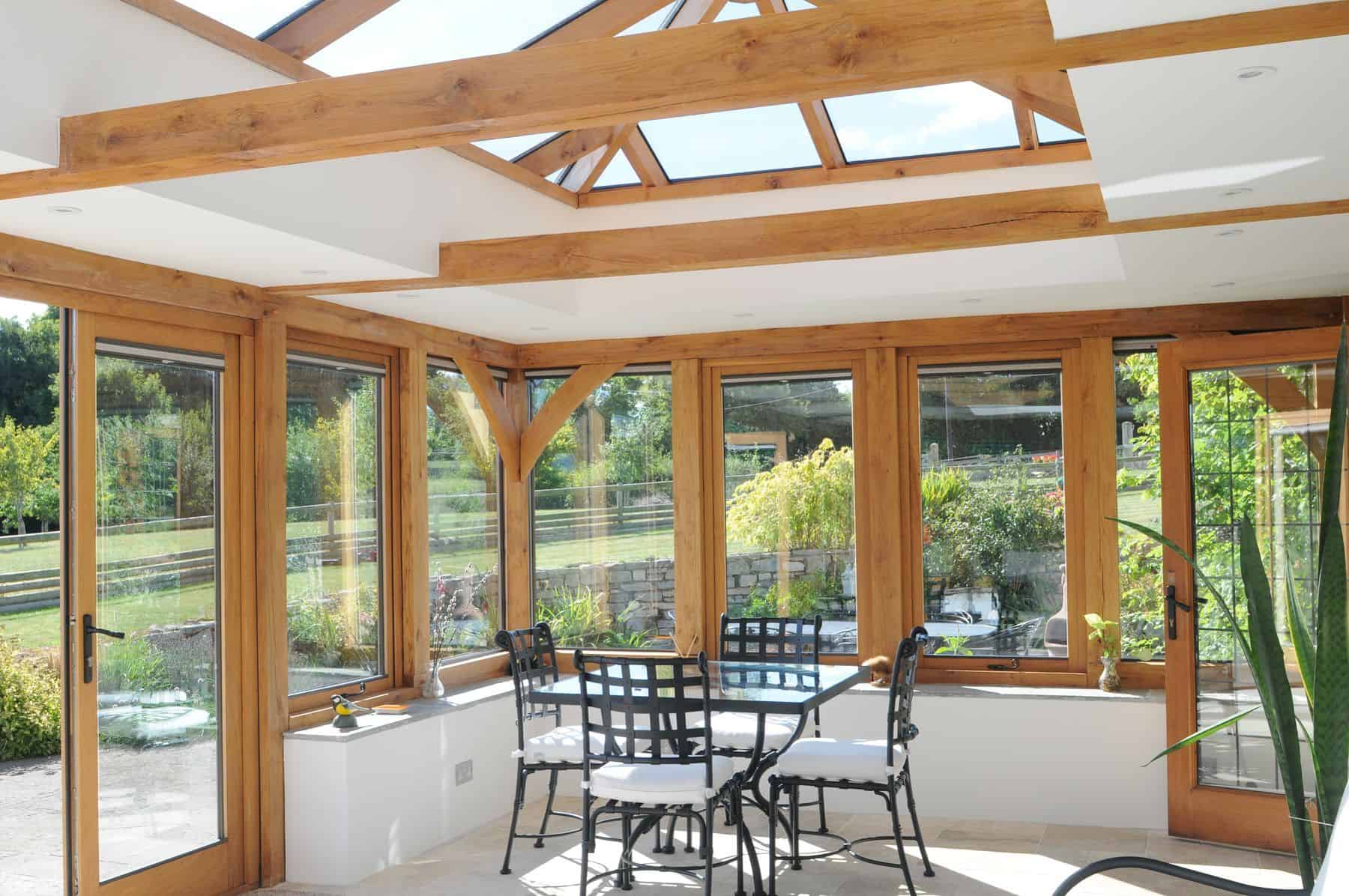 oak framed orangery interior