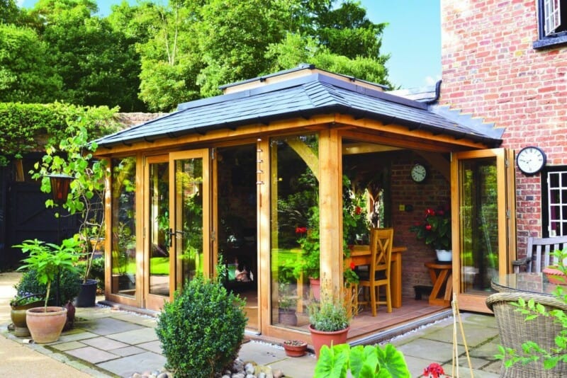 oak framed garden extension