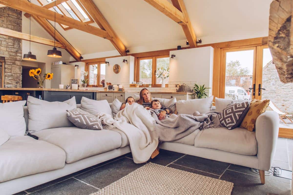 oak framed building interior