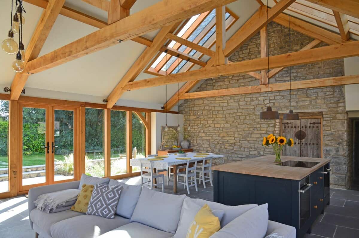 bespoke oak garden room kitchen