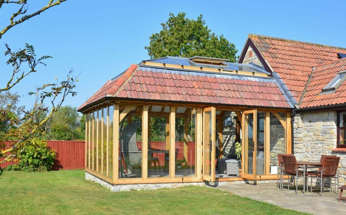 oak orangery with mansard roof