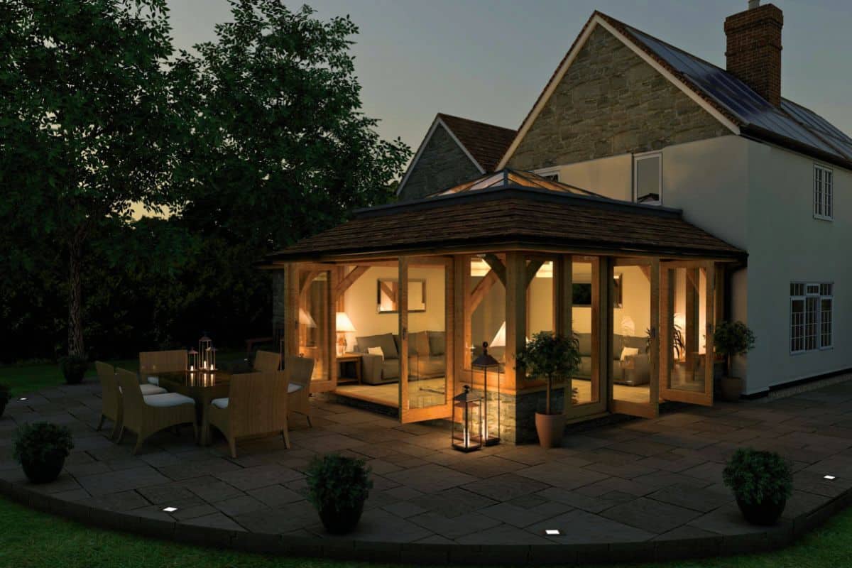 oak orangery entertainment space