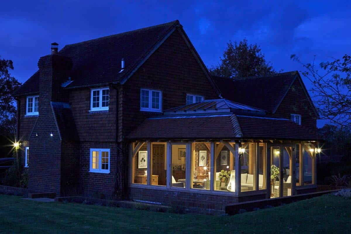 oak orangery evening scene