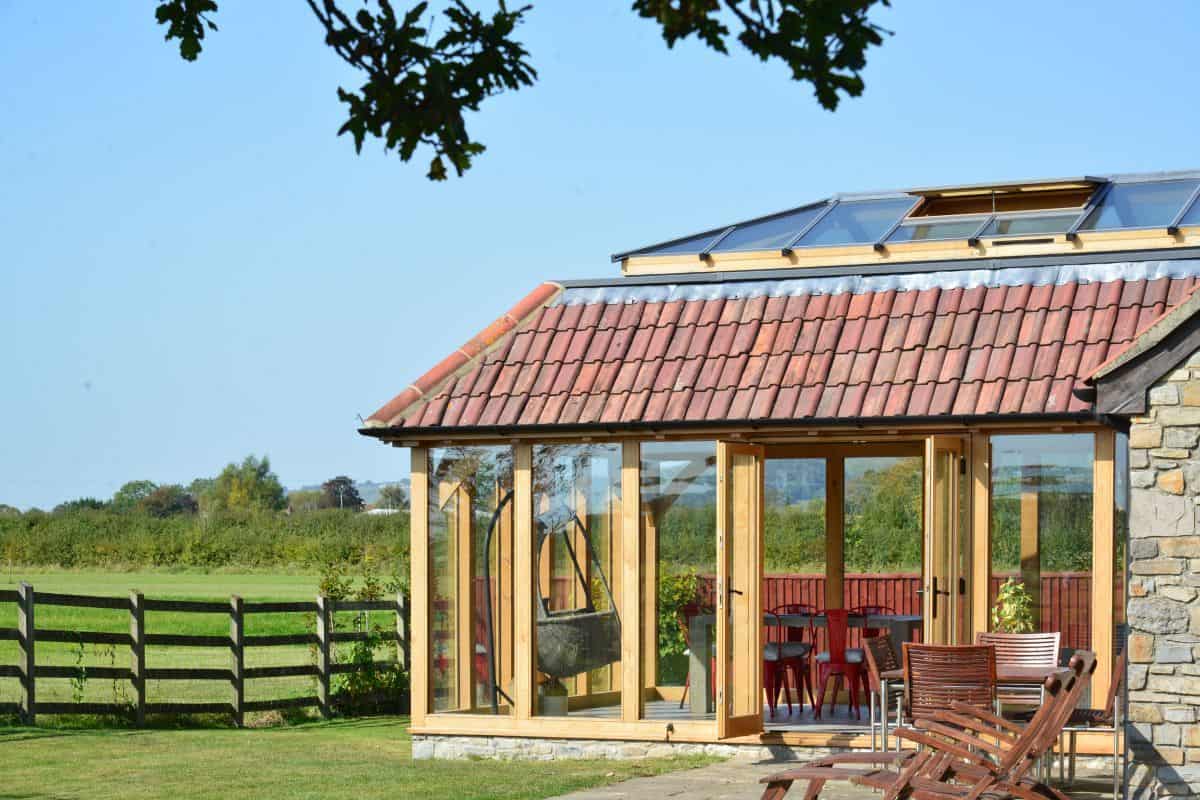 traditional oak orangery tiled roof