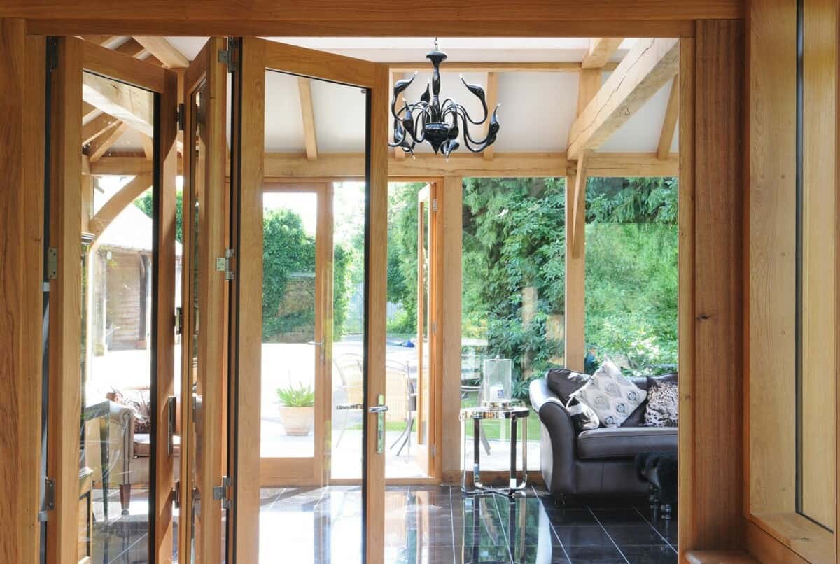 oak framed orangery interior