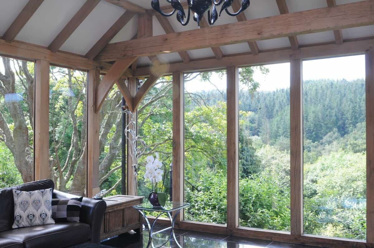 oak framed orangery interior views