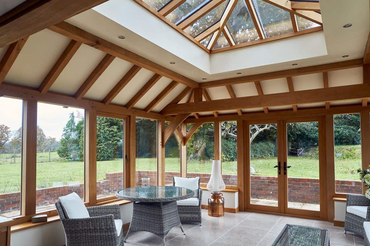 rustic oak orangery interior