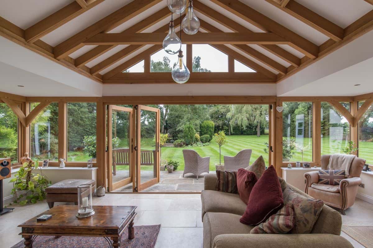 oak orangery open plan living room