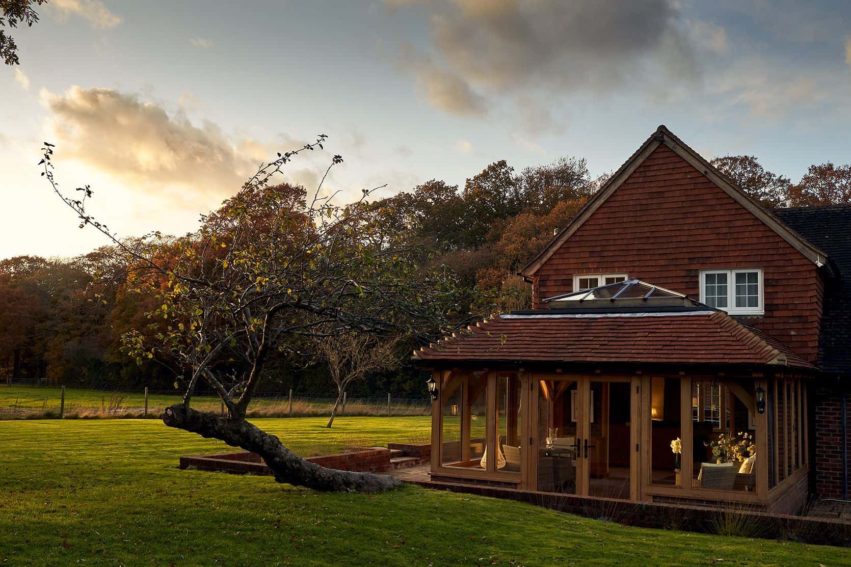 oak orangery with tiled roof