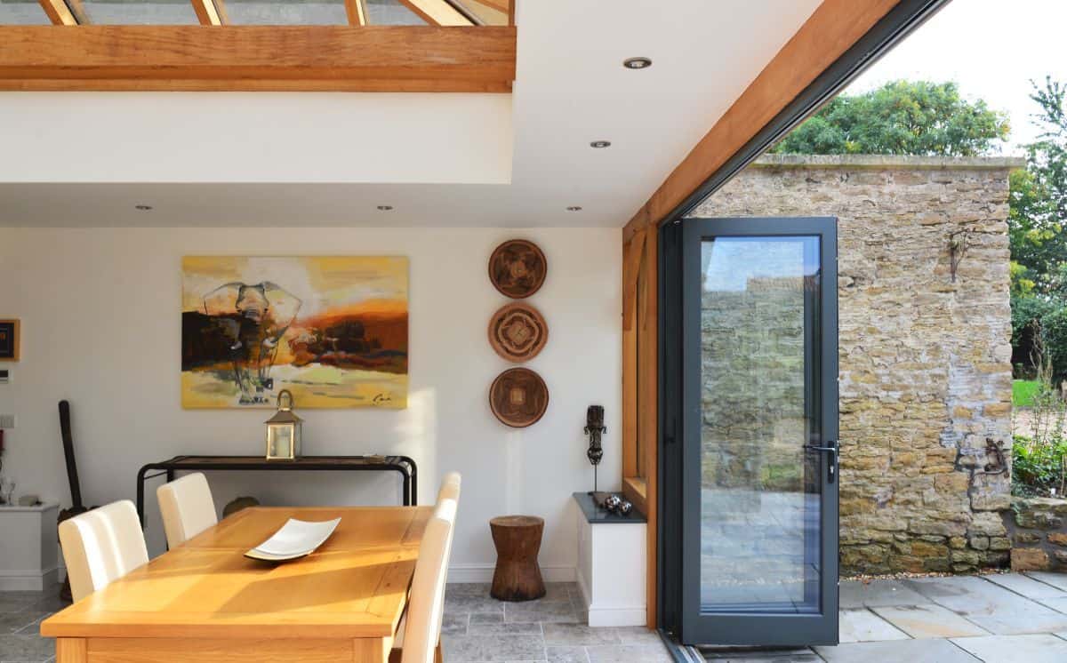 painted timber bi-fold doors