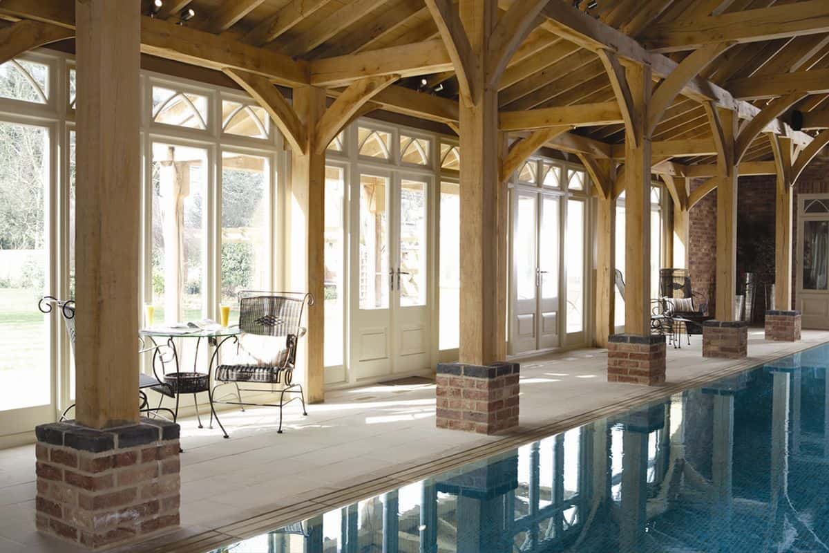 oak framed pool building