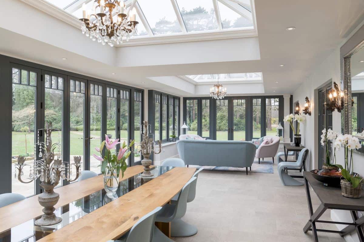 open plan orangery dining room