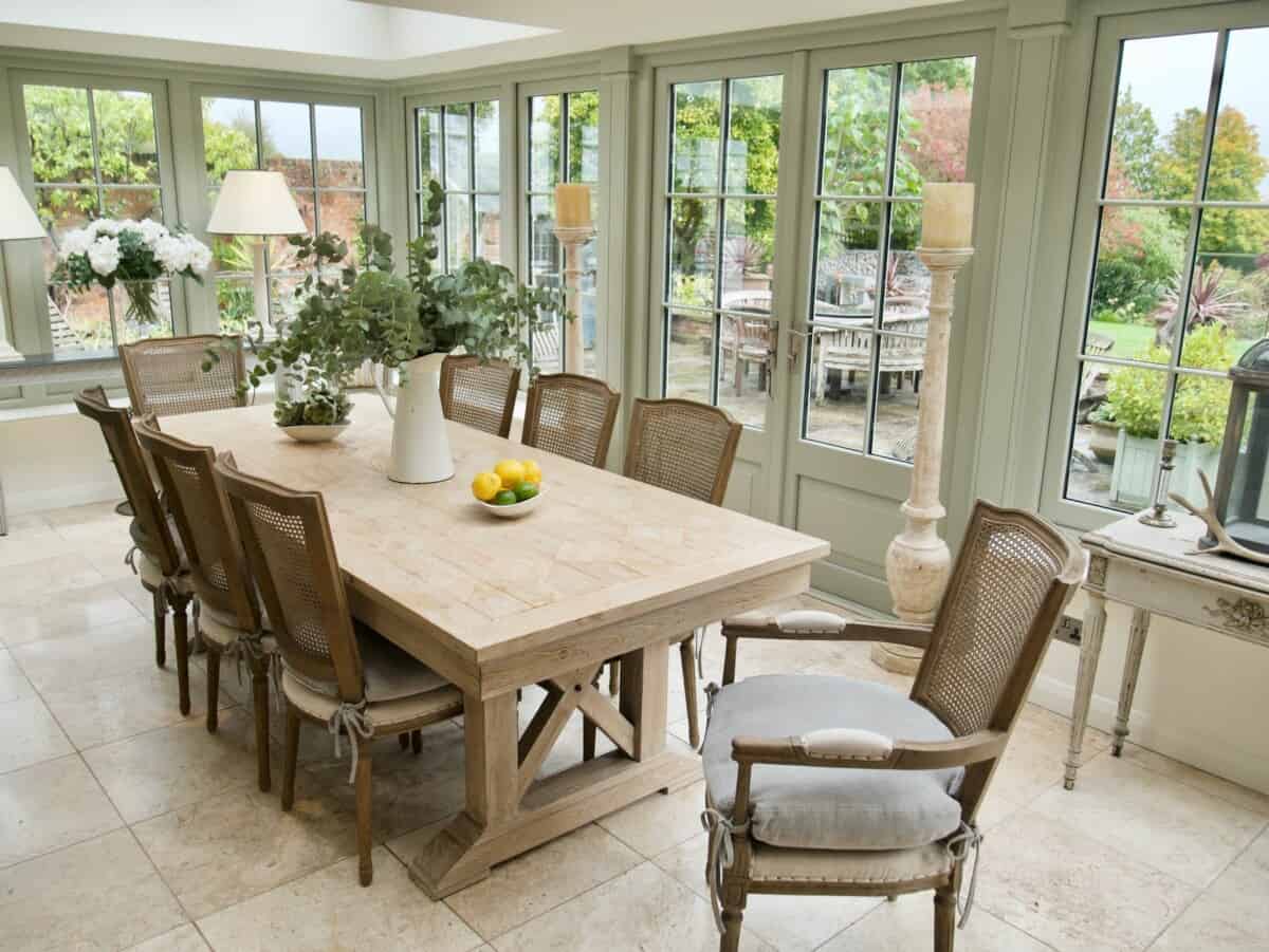 timber orangery dining room