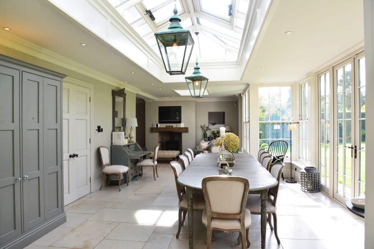 painted timber orangery interior