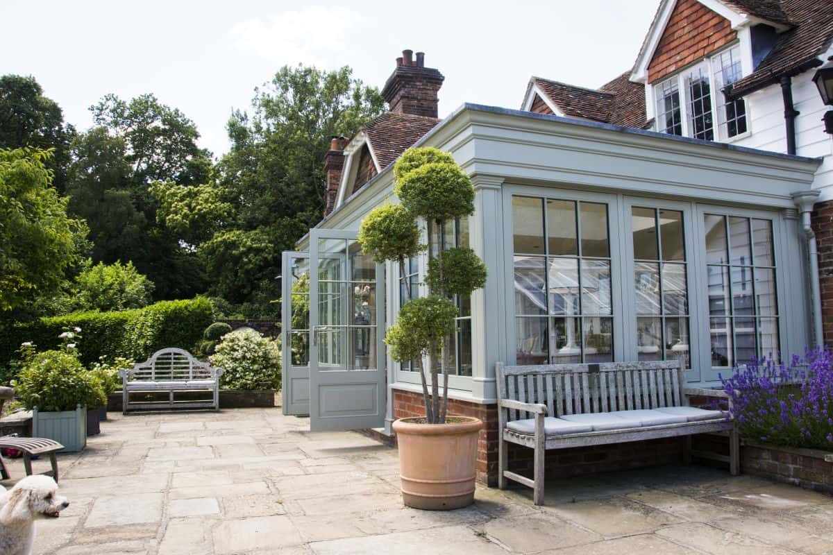 wooden painted orangery