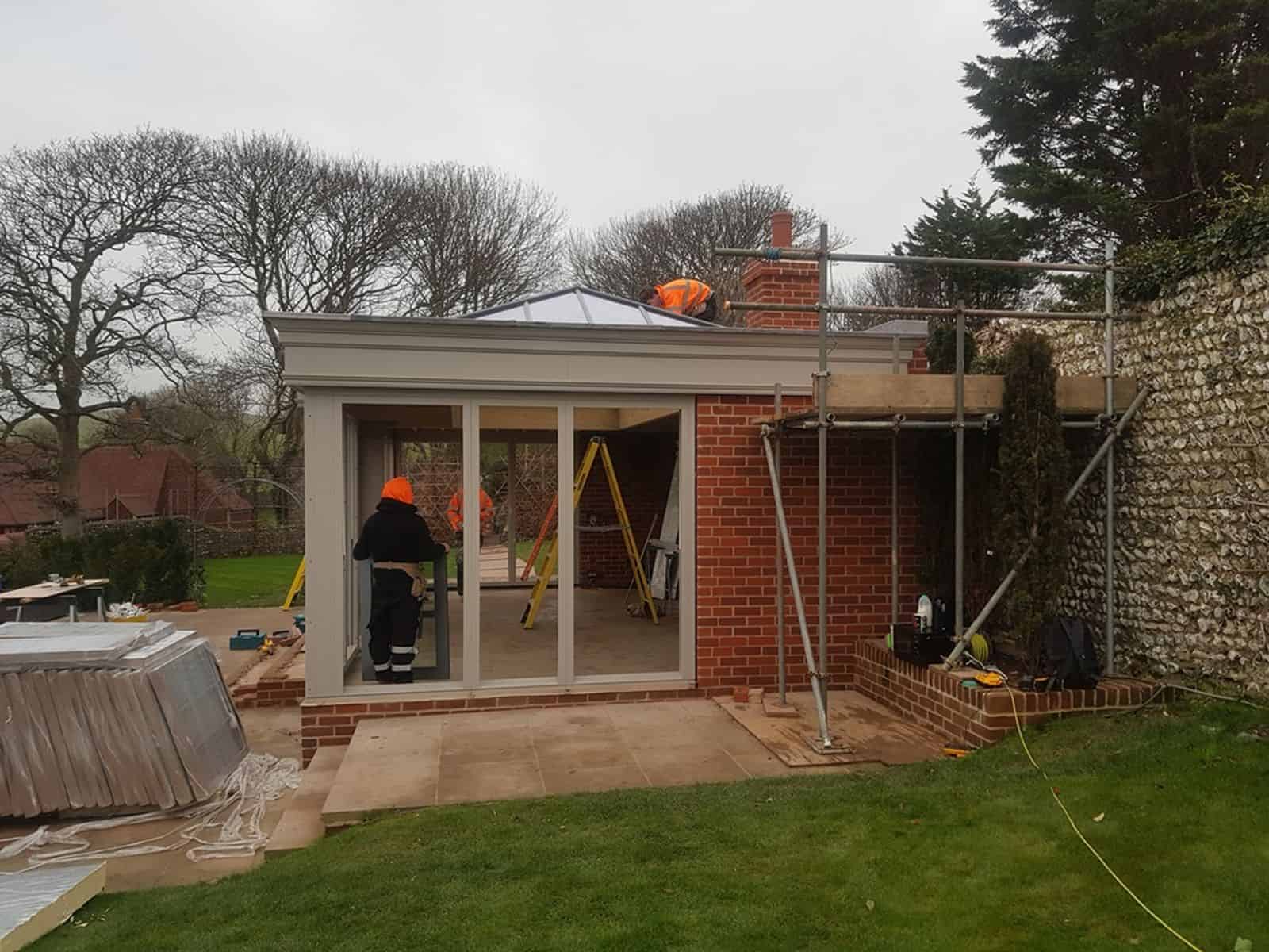 orangery installation in progress