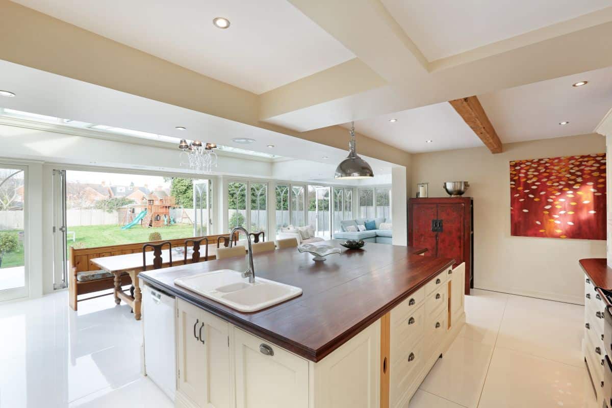 large orangery kitchen extension interior