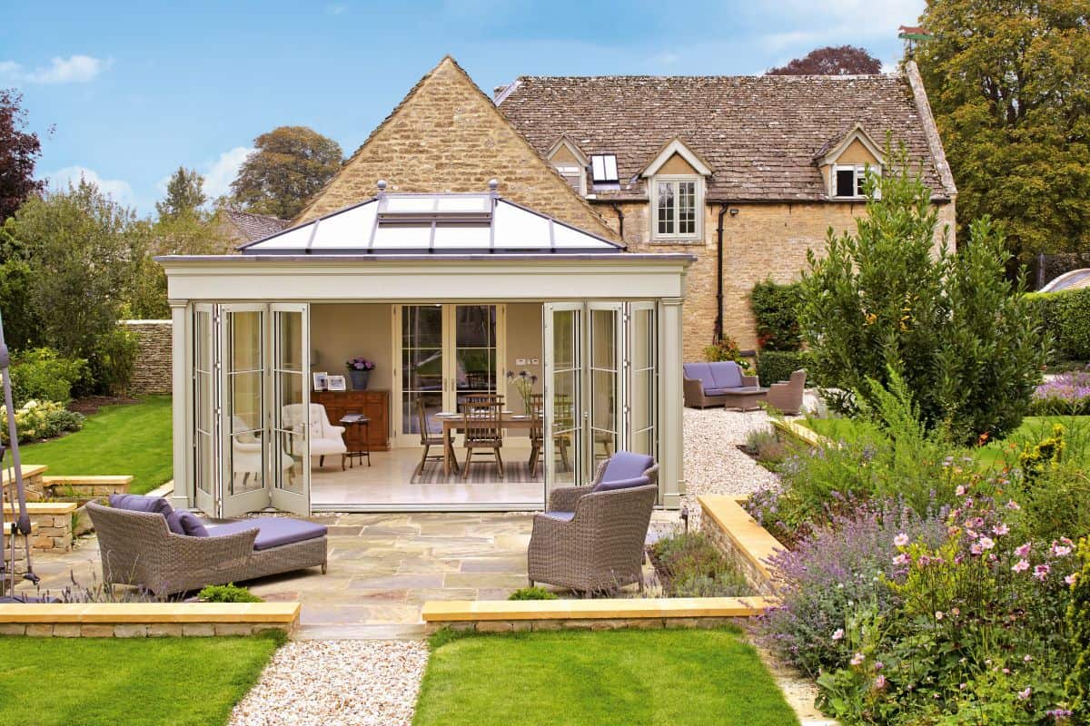 listed building orangery with bi-fold doors