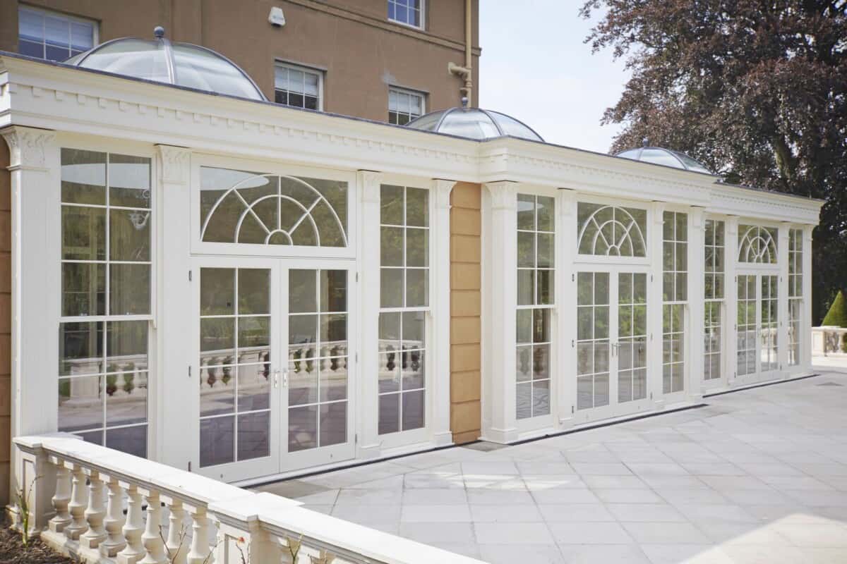 bespoke orangery with dome roof lanterns