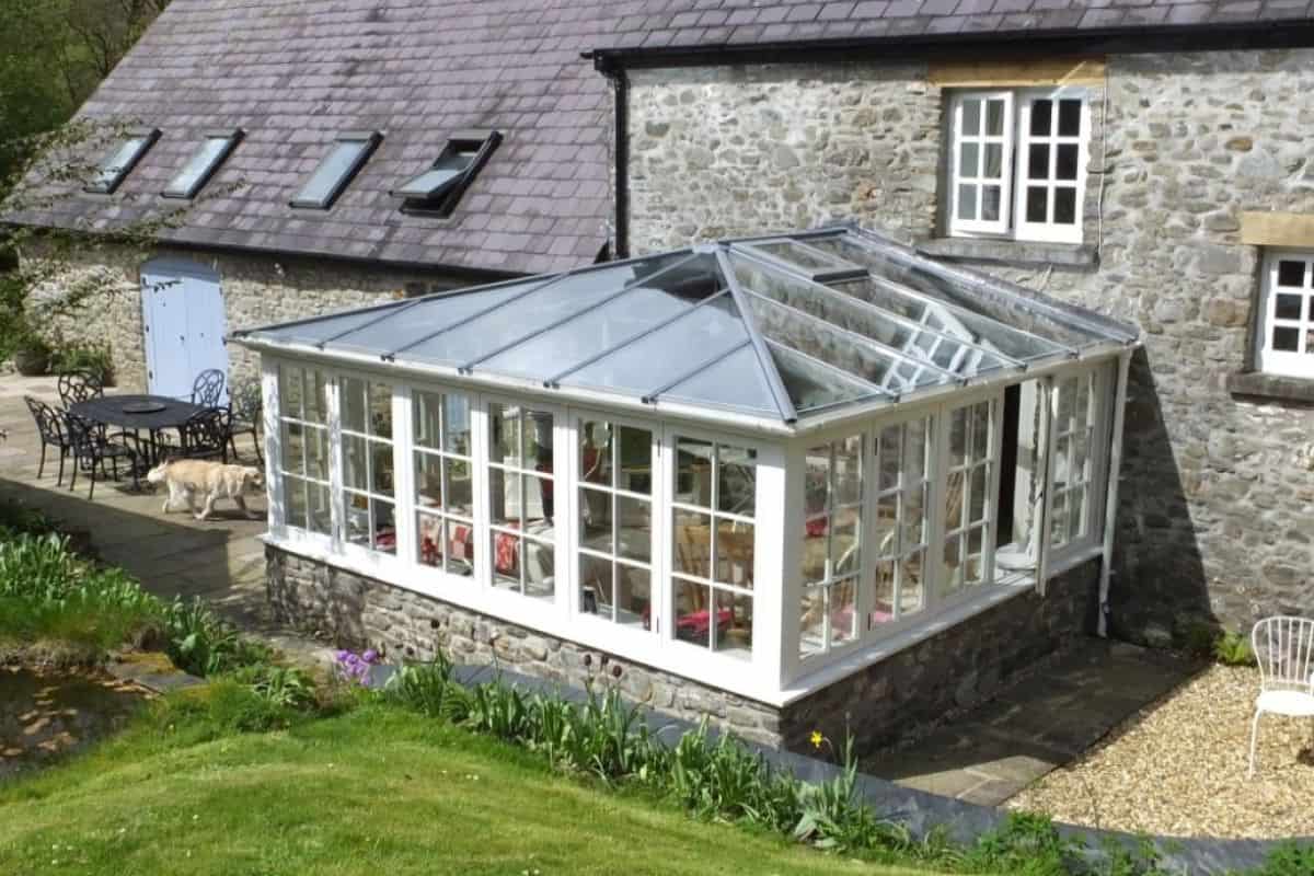 conservatory with hipped roof