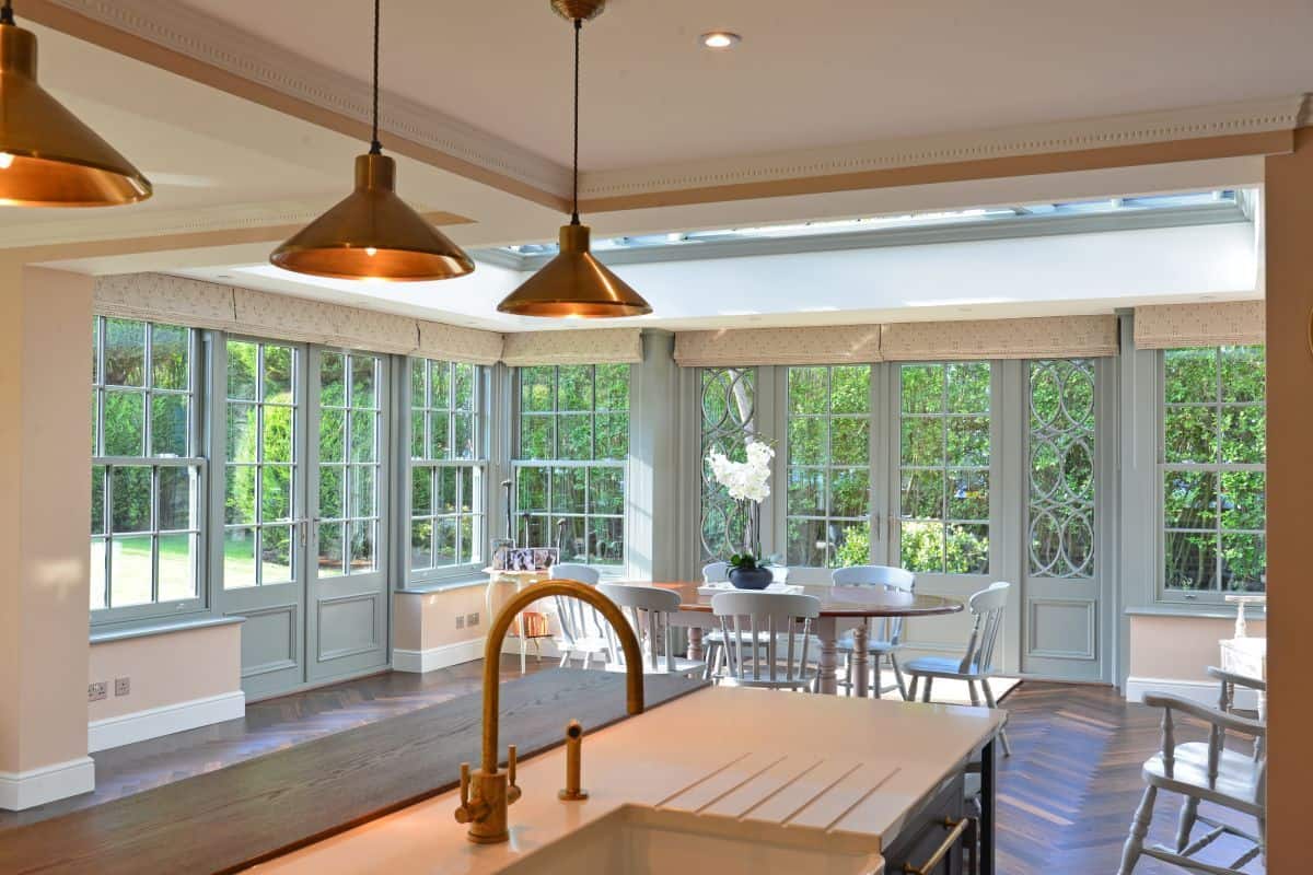 open plan orangery kitchen